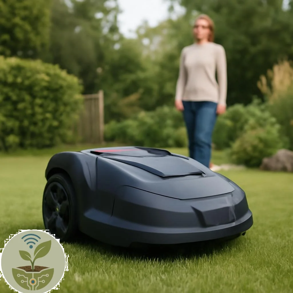 Mähroboter ohne Begrenzungskabel auf Rasen